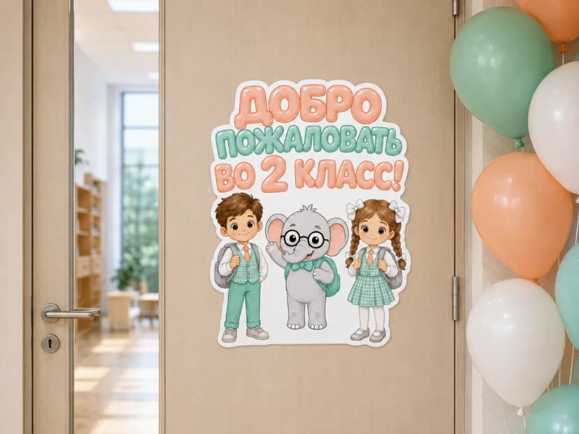 Плакат "Добро пожаловать во 2 класс!"