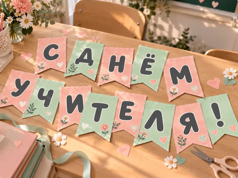 Растяжка "С днём учителя!"