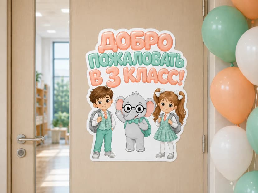 Плакат "Добро пожаловать в 3 класс!"