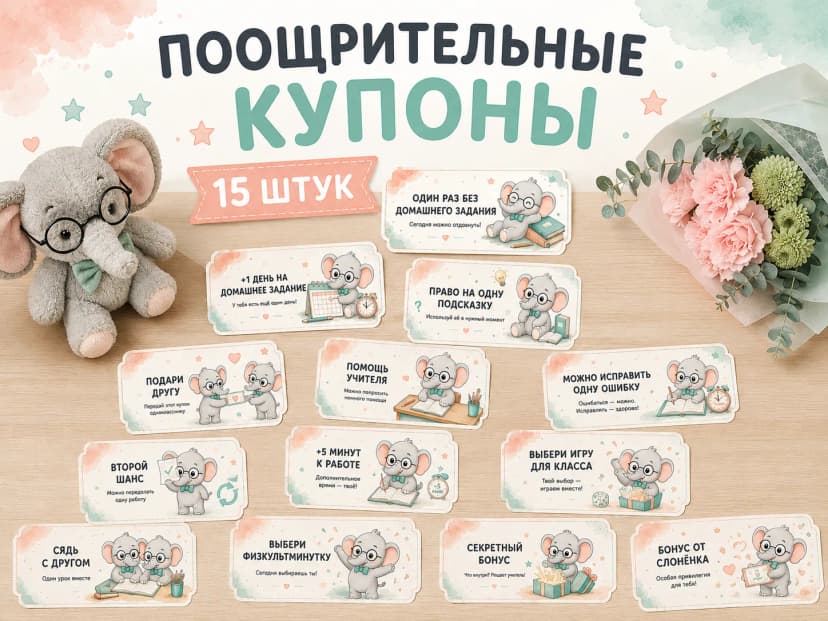 Поощрительные купоны для учеников
